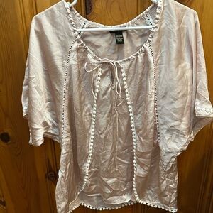 Cupio Light Pink Blouse with White Trim